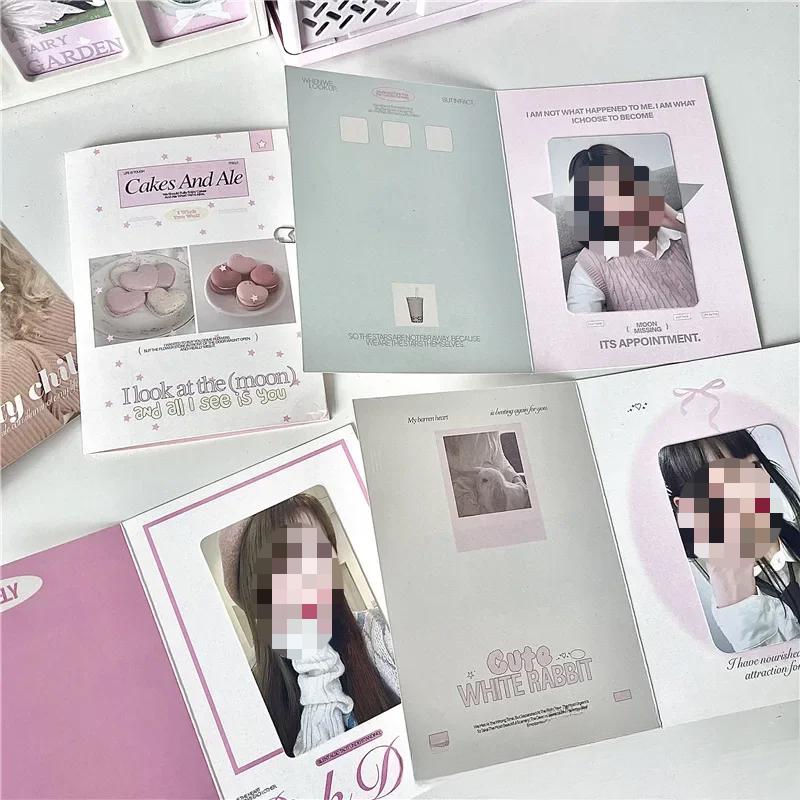 30 шт., микс, девушка, розовый, секрет, складная задняя карта, Kpop Idol, 3 дюйма, фотокарточка, сделай сам, упаковка, декор, защитный, фиксированный картон