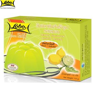 Lobo Lemon Flavoured Gelatin Dessert, Makes 2 Servings, Thai Dessert, 110 G
