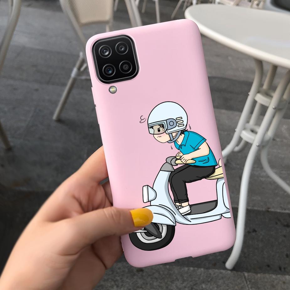 For Samsung Galaxy A12 Case M12 F12 Cue Candy Painted Cover Soft Silicone Phone Case For Samsung A12 M 12 GalaxyA12 Coque Bumper
