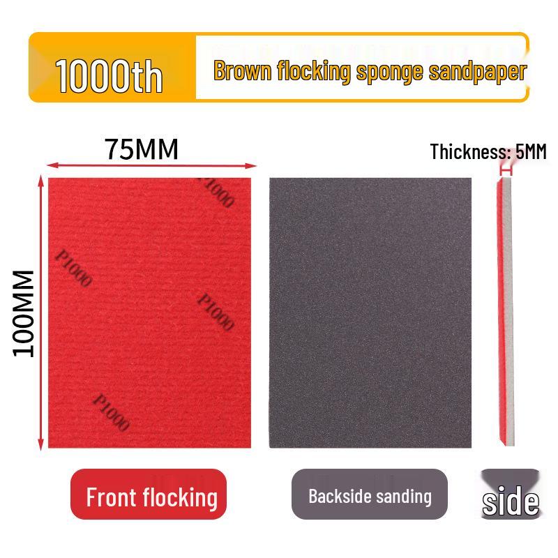 Sponge Sandpaper 75x100mm for Car Detailing, Metal, Plastic Grinding, Polishing, Flocking