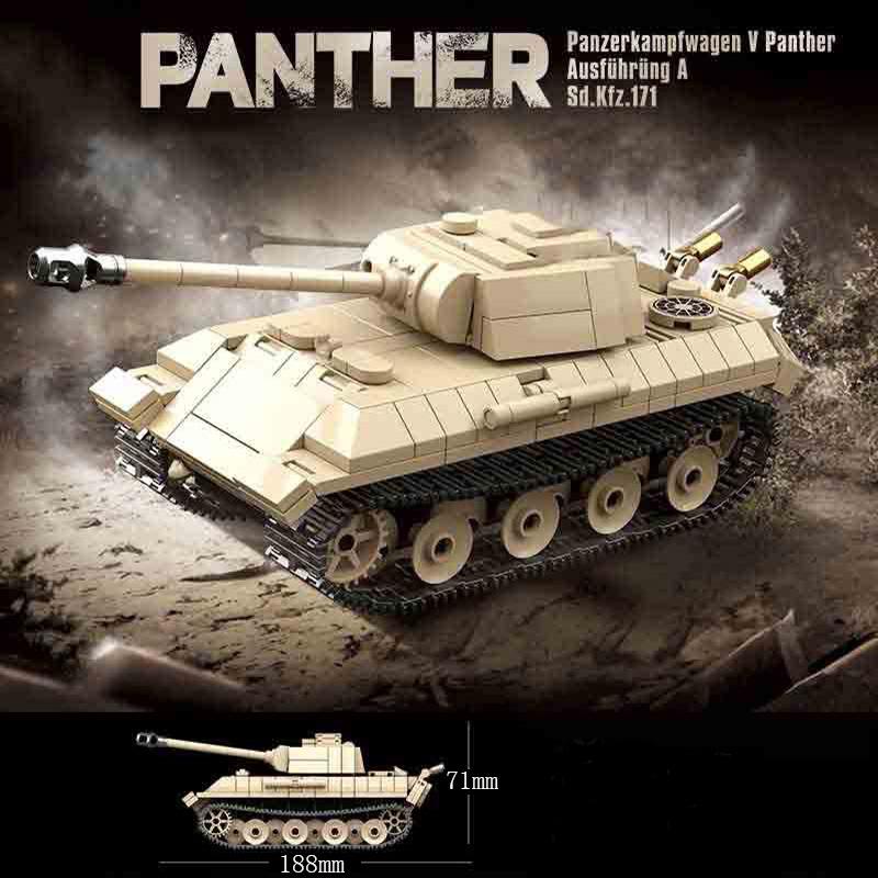 Ww2 Военный Мировая Война Немецкий Средний Танк Леопард Строительные Блоки Кирпичики Детские Развивающие Игрушки для Детей Мальчик Рождественские Подарки