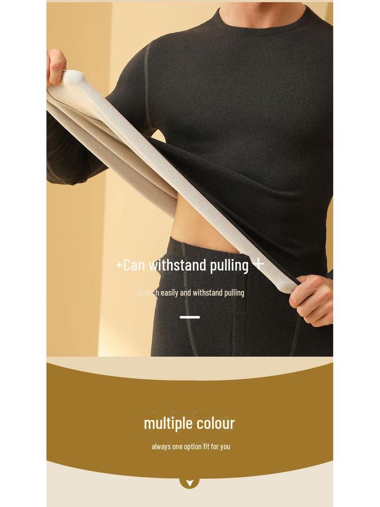 Мужской комплект термобелья из шерсти и шелка - цветной осенне-зимний базовый слой для пар