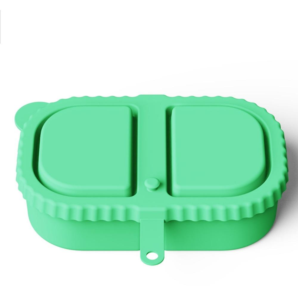 Reusable Silicone Snack Containers with Lids Mini Containers 2 Compartments Portable Food Storage Box for Picnic Tools Box