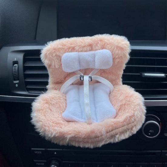 Car Safety Seat for Dolls Decorative Sofa Seat with Furry Cushion And Headrest for Car Air Vents Decor To Display Doll Toy