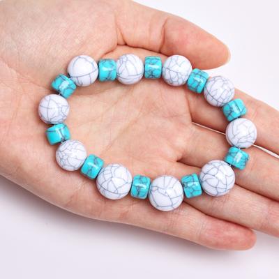 Ручная работа для изготовления ювелирных изделий 50-5 шт. бисерные аксессуары браслет аксессуары свободные разделительные бусины 6-16 мм DIY имитация бирюзы мода уникальная