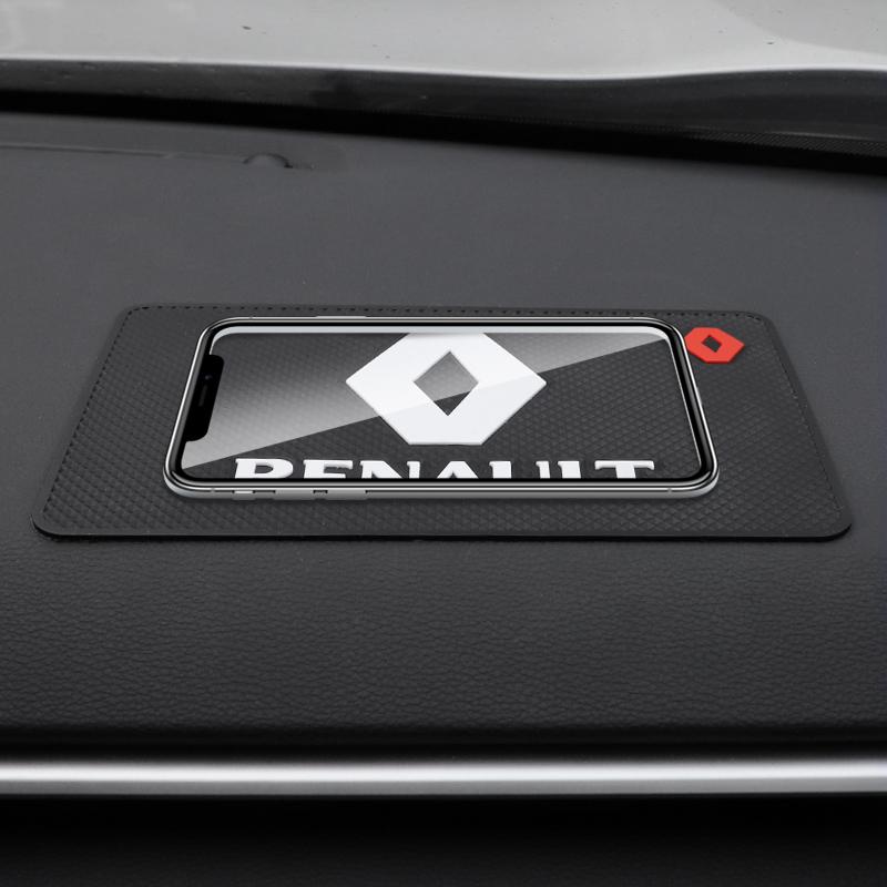 Колпаки 1 шт. Логотип автомобиля Нескользящий коврик Прилипающая ПВХ-подушка на приборную панель Автомобиля Для Renault Megane 2 3 4 Twingo Clio Talisman Captur Trafic Kw