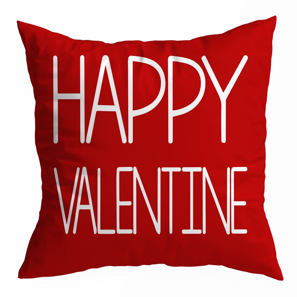 Наволочка на День святого Валентина, Бархат "персиковая кожа", Принт "сердце", Домашний текстиль, Наволочка на диванную подушку, Подушка для поясницы и спины в машину