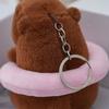 Cute Toy Plush Capybara Keychain Swimming Ring Capybara Headgear Capybara Doll  for Birthday Gift
