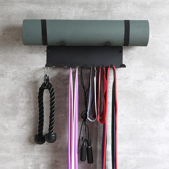 Resistance Bands Storage Hanger Barbell Rack Strong Load-bearing Double Layer Multi-Purpose Gym Equipment Storage Rack