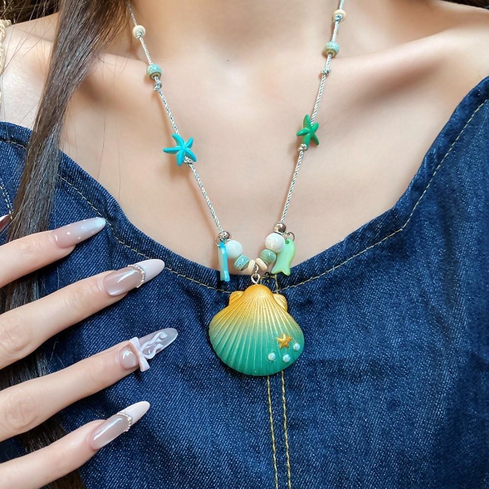 Beach Surfer Starfish Shell Necklace Bohemian Summer Clavicle Chain Starfish Choker Street Jewelry