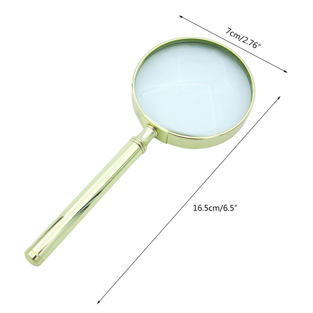 65mm 30X Handheld Magnifying Glass Shatterproof Reading Magnifier for Seniors and Kids Magnifying Lens Metal Handle