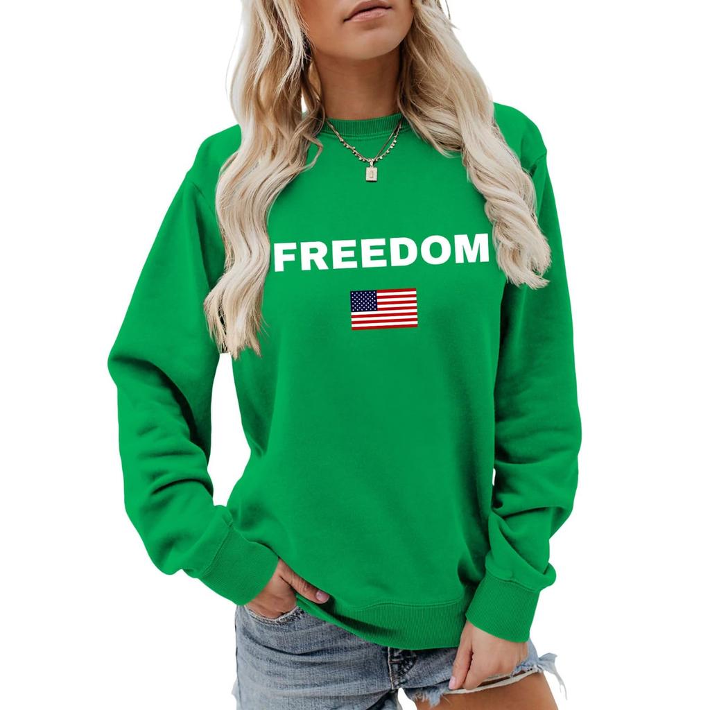 Women's Fashionable Casual Round Neck Loose Long Sleeved Printed Sweatshirt