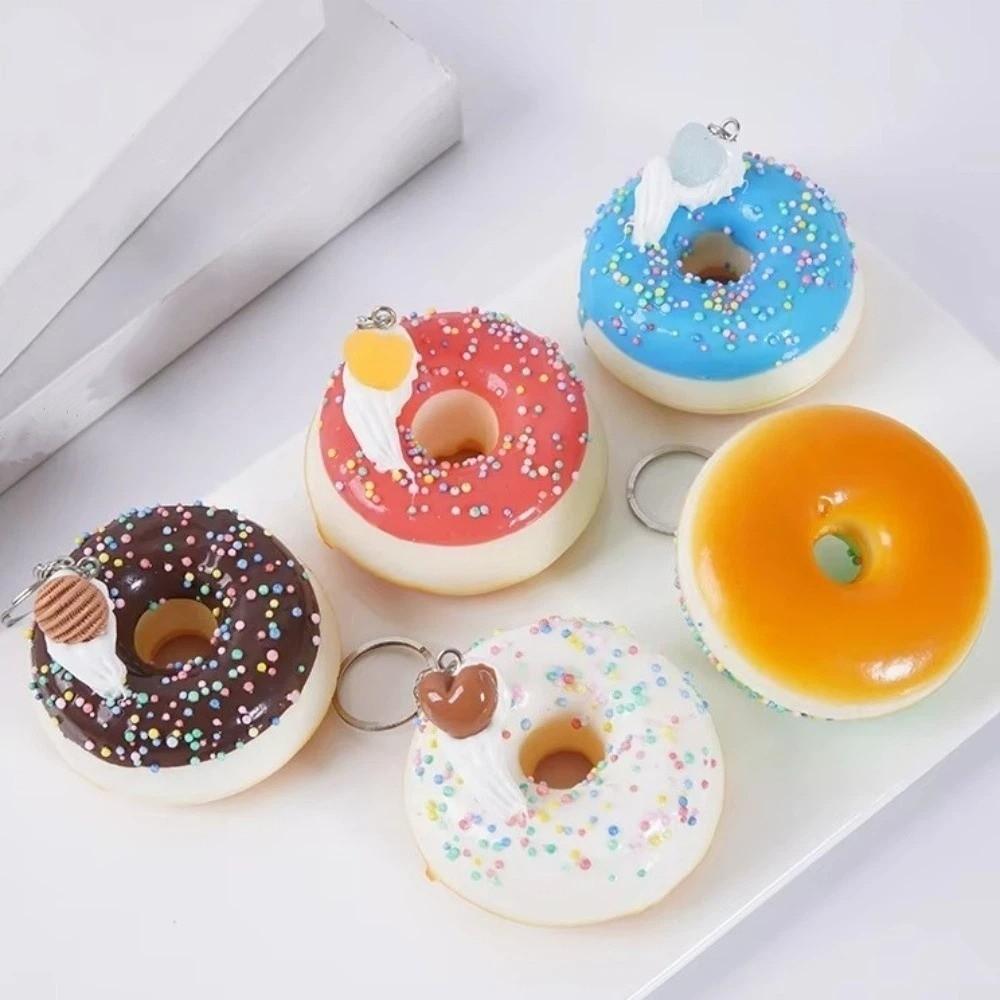 Super Soft Donut Bread Squeeze Toy Keychain Simulated Food Donut Squishy Toy Christmas Gift