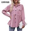 Spring and Autumn Women's Shirts Long Sleeve Tops Casual Corduroy Shirt