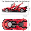 1:36 Scale Apollo EVO AE86 Sports Car Model Toy Music Light Doors Opened Pull Back Miniature Models Boys Hobby Ornaments