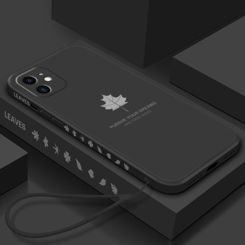Чехол для iphone 14 13 12 11 Pro Max, чехол из мягкого жидкого силикона с кленовым листом, защита кожи, задняя крышка, чехол для iphone XS Max XR 6 7 8 Plus
