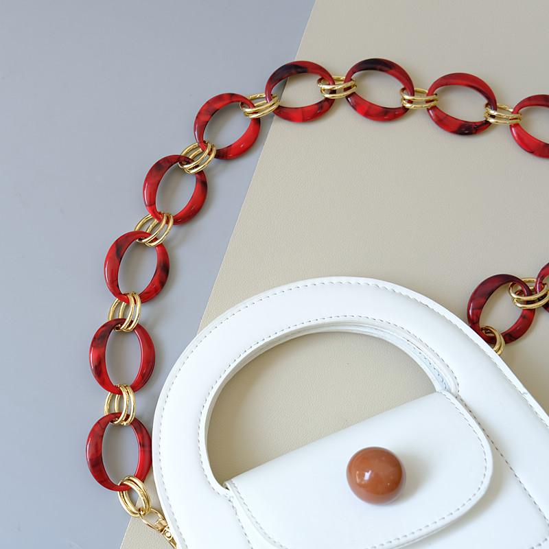 Новая модная женская сумка, аксессуары, цепочки, съемная замена, белый, красный ремешок для сумки, женский золотой чехол на плечо из смолы, цепочка для телефона