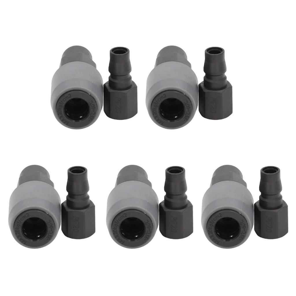 5 Sets Pneumatic Fitting Air Coupler Quick Connector Type C Self Locking Female Thread(SF+PF20 )