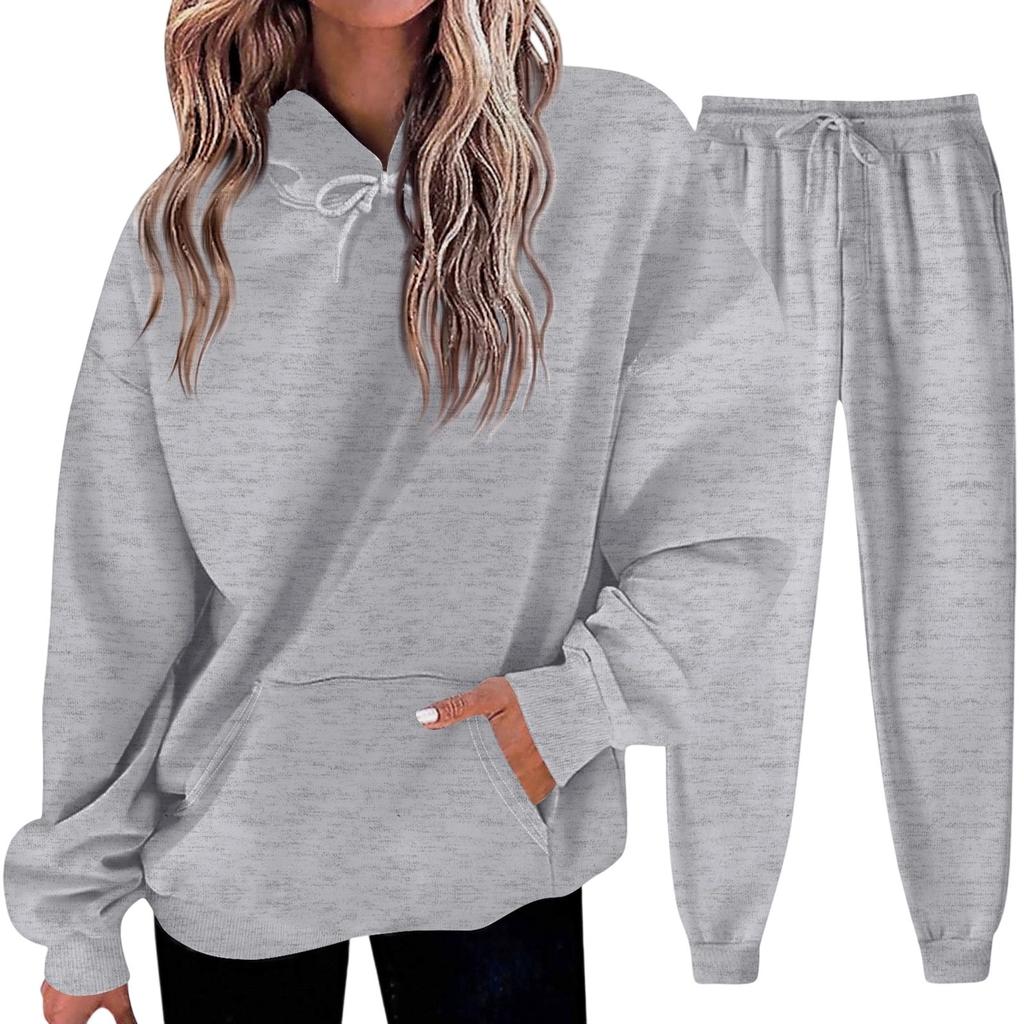 Женский однотонный комплект свитшотов (свитшот + спортивные штаны)