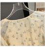 French Floral Long Sleeved Women's Round Neck Lace Up Design Tops Spring Autumn Simple Versatile Ladies Pullover