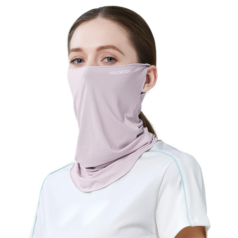 Hanging Ear Headband Ice Silk Sunscreen Mask Head Face Neck Gaiter Face Cover Scarf Headband Scarf