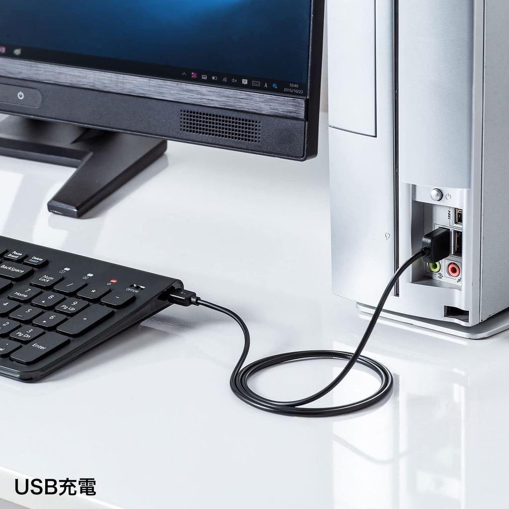 Клавиатура Sanwa Supply беспроводная USB-подключение перезаряжаемая тонкая черная Type-C SKB-WL31CBK