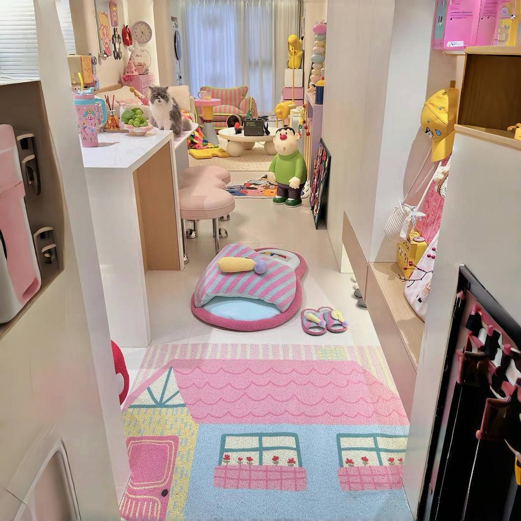 С кремом The Wind и Haiyuan Chuang, корейский коврик для входа с защитой от ветра, нескользящий скребковый коврик для ног, шелковый коврик для входа, устойчивый к грязи и порезам