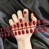 24PCS Short Round Frosted Matte Fake Nails DIY Solid Color Nail Stickers Finished Products Removable Waterproof Wearable Nail Stickers