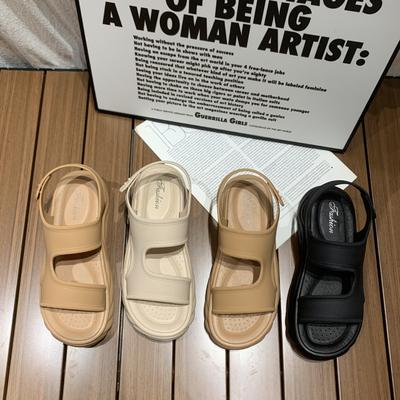 Весна и лето новые босоножки на платформе женские повседневные пляжные сандалии модное слово с римскими сандалиями