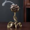 Romantic Handcrafted Metal Rose Burner Sturdy Traditional Incense Burner Heat-resistant Alloy Crafts Incense Holder Study Room