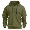 Mens  Hoodies Vintage Casual Quarter Button Up Hooded Workout Sweatshirts Fall Winter Pullover Hoody