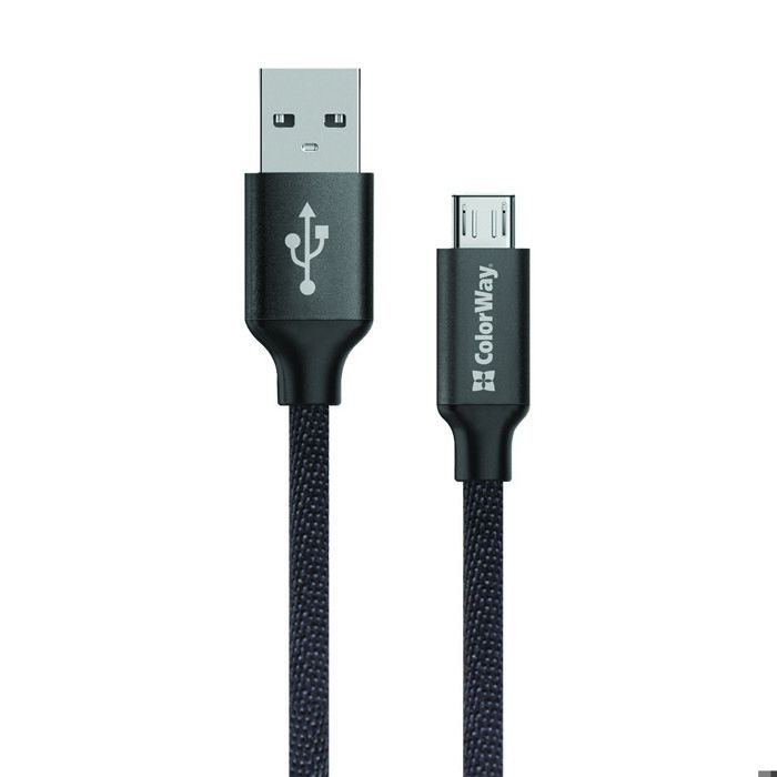 Câble Date, USB, Micro-USB, 2,1 A, 1 m - ColorWay (CW-CBUL004-MT) - Noir