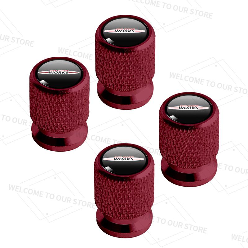 4pcs/1set For Mini JCW R50 R55 R56 Cooper S John Cooper Works S Logo Car Valve Caps Wheel Tires Air Tyre Stem Protective Cover TC1