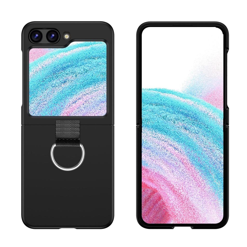 Матовый однотонный чехол с держателем-кольцом для Samsung Galaxy Z Flip 6 5 4 3 7 ZFlip 7 Flip6 Жидкий силикон Ударопрочный Корейский чехол