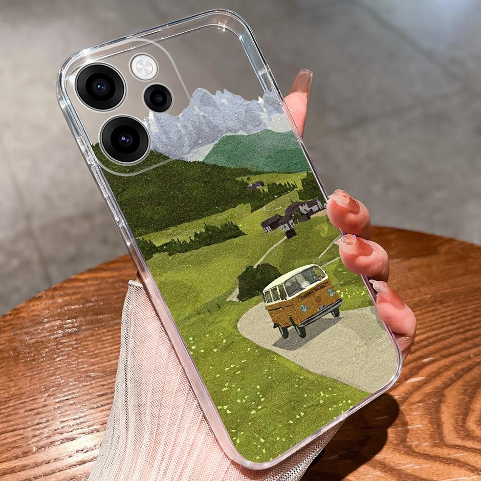 Чехол для OPPO Reno15Pro Reno15F Милая свинка Динозавр Минималистичный Прочный Прозрачный корпус для OPPO Reno15 F Reno 15 Pro Coque