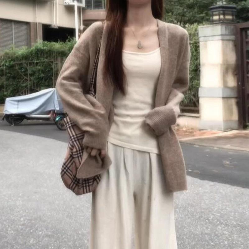 2025 Korean Chic Petite Knit Cardigan: Women's Early Spring to Winter Loose Sweater