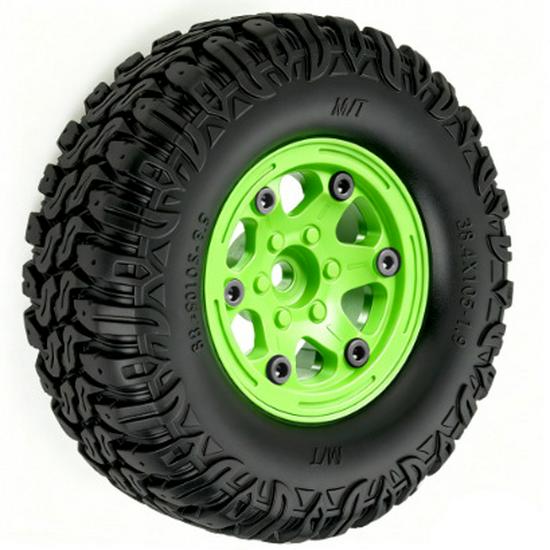 RS Red Spider Off-Road Climbing Car with 1.9" Rock Tires, Six-Spoke Plastic Wheels in Black, White, Yellow, Green - Model RS589