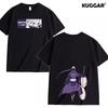 Black Japanese Anime Fashion Childrens Tshirt Naruto Doublesided Printed Parentchild Outfit Pure Cotton Casual Tshirt