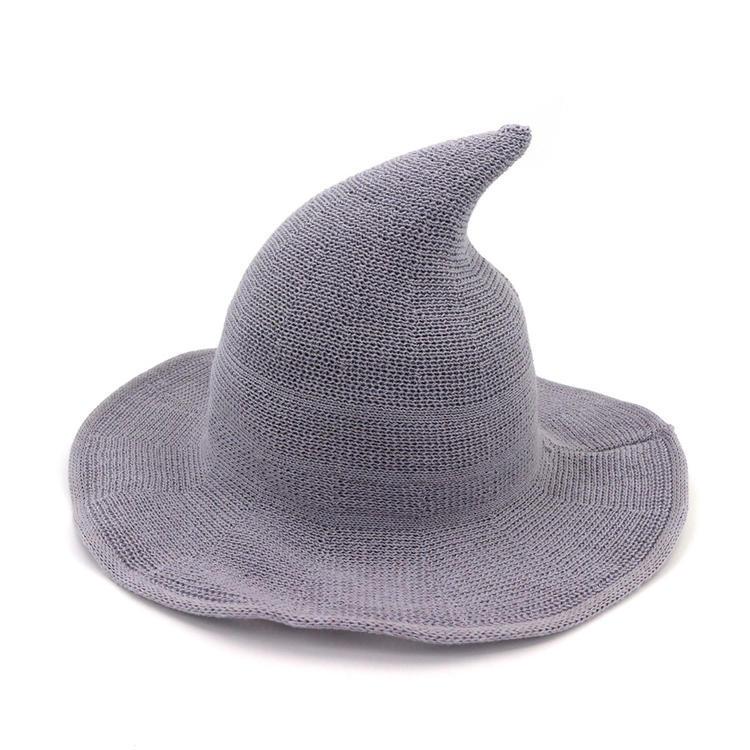 1 Pcs Vintage Halloween Woman Witch Hat Costume Wool Knit Hat Party Coseplay Masquerade Witch Hat Halloween Prop Decoration