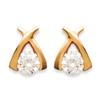 [B8486] - Gold-plated Earrings 'Câlin' Golden White - 7x8 Mm