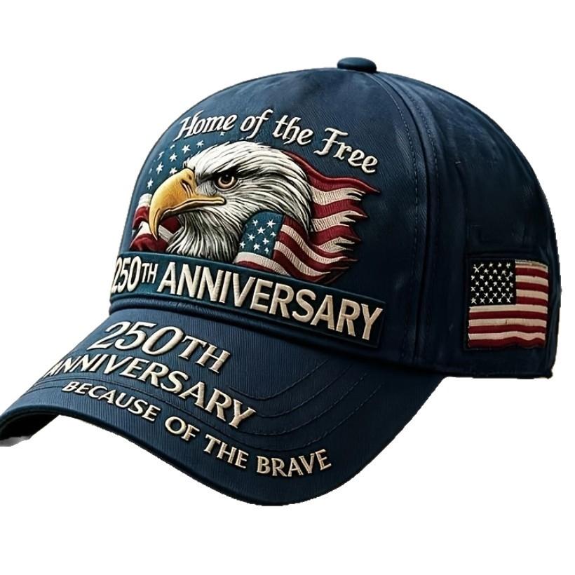 POD heat transfer baseball hat D digital printing American anniversary hat outdoor sun hat