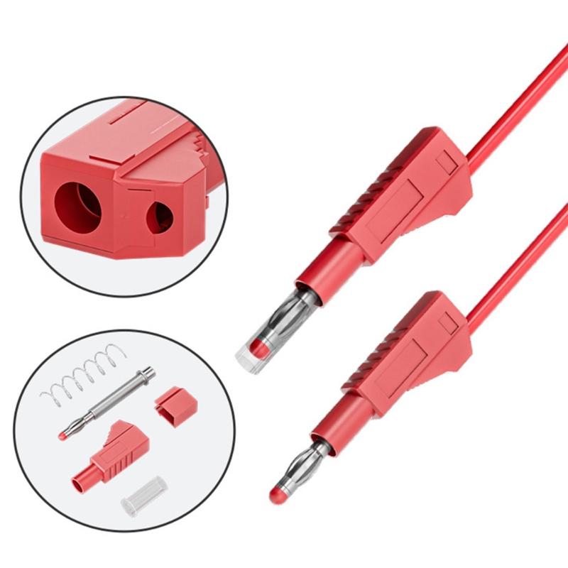 Retractable 4mm Banana Plug Test Leads Probes Wire For Multimeters With High Voltages Safety And Flexible 100cm Cable