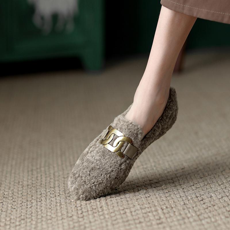 Мода 2024 Новые женские балетки для женщин с круглым носком и толстым каблуком Ретро туфли на низком каблуке Сохраняющие тепло балетки