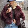 Women Luxury Fluffy Faux Fur Jacket Autumn Winter Lapel Long Sleeve Loose Thick Warm Coats Fashion Streetwear Outwear