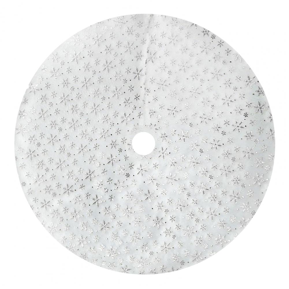 Юбка для рождественской елки, очень мягкая, износостойкая, простая установка, снежинка, круглый коврик для украшения рождественской елки, меховой ковер