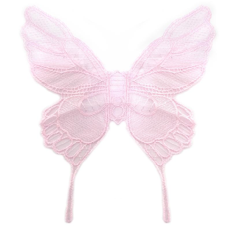 Кружевная сетчатая вышивка бабочка наклейка Бежевый к цветам прозрачная сетчатая основа вышивка DIY кружевные аксессуары симметричные цветочные детали