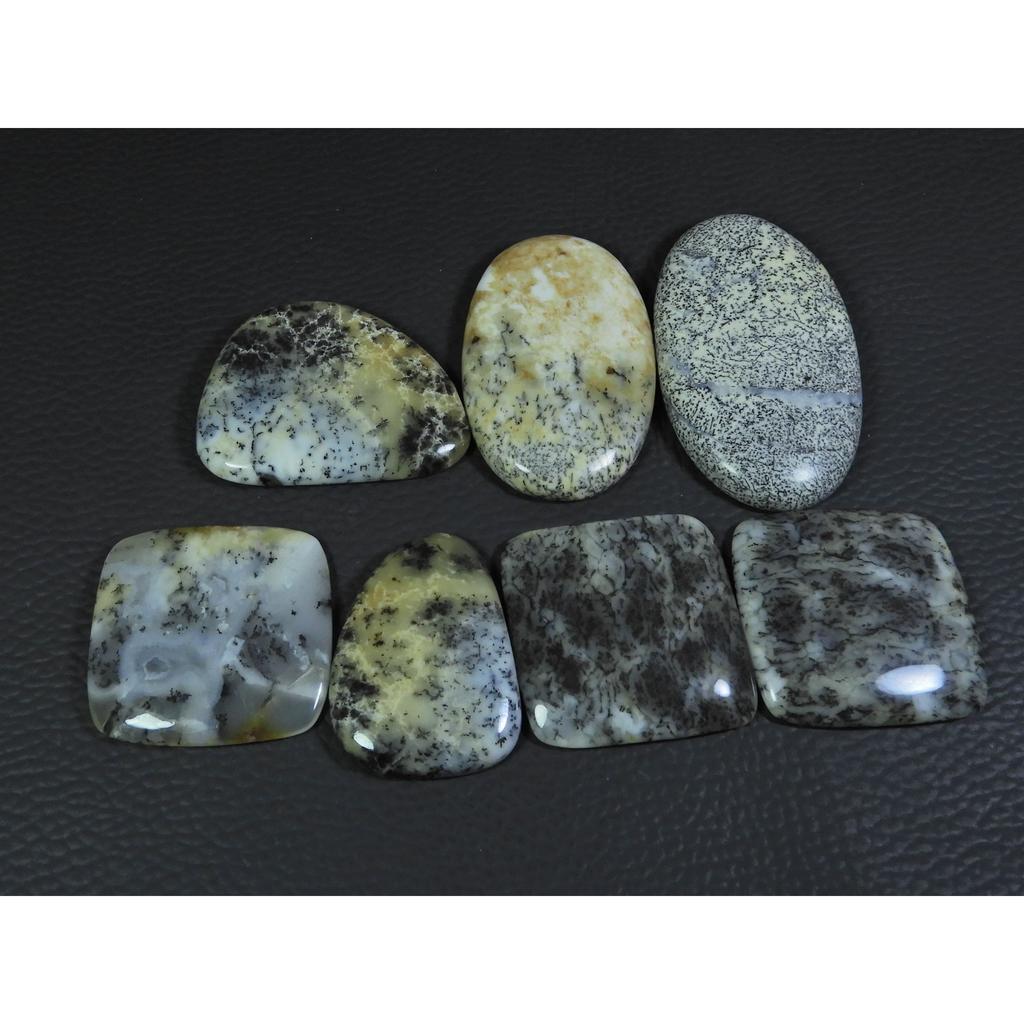 342Cts. Натуральный Дендритовый Опал Микс Кабошон Свободный Драгоценный Камень Лот 07 Шт A-787