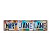 1pc, Mary Jane Lane Metal Tin Sign (15.75"x3.94"/40x10cm), Novelty Street Sign, Home Decor, Room Decor, Wall Decor