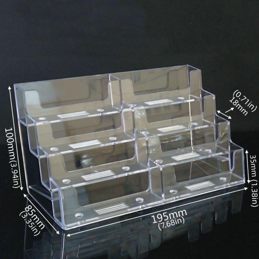 4 Layers Business Card Box Transparent Business Card Storage Box Office Supplies