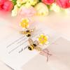 Модные ювелирные изделия с пчелиным желтым цветком, женские аксессуары, висячие серьги для девочек, серьги-гвоздики